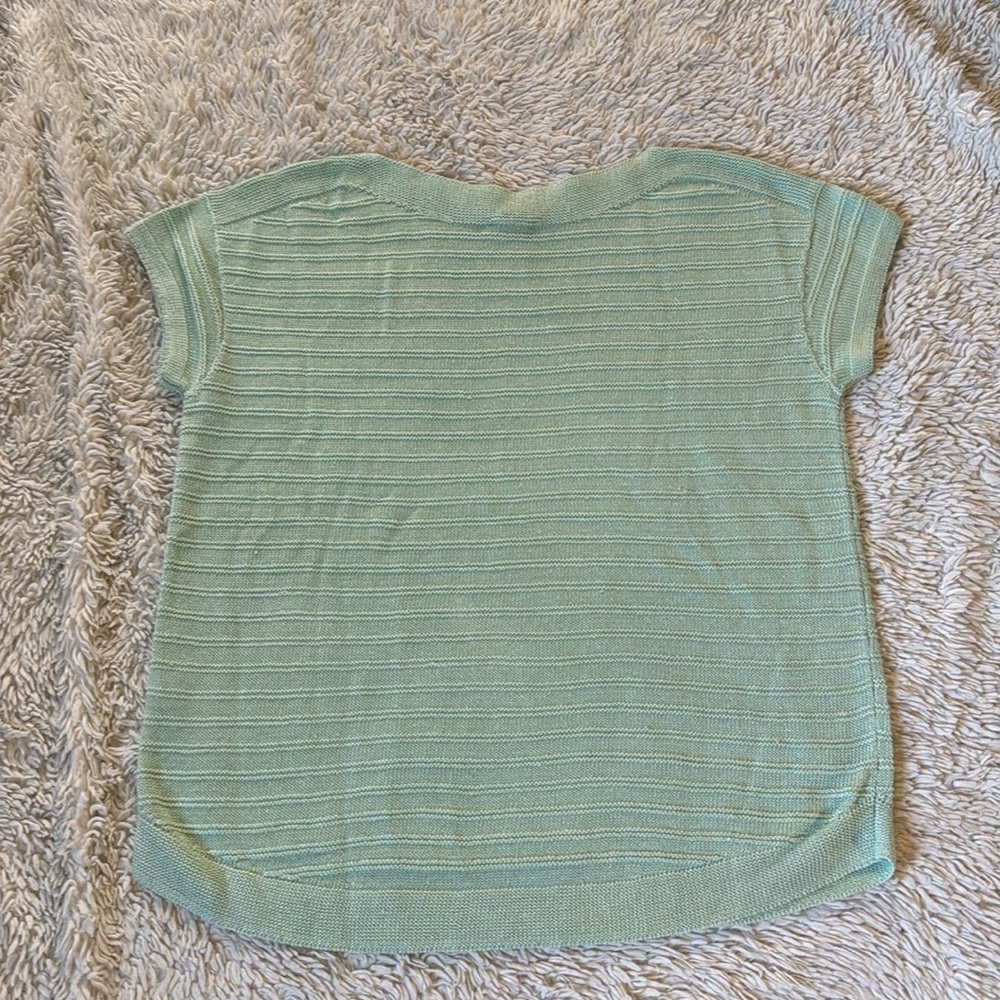 Talbots LINEN BATEAU NECK PULLOVER - TEXTURED STRIPE size M - Picture 8 of 16